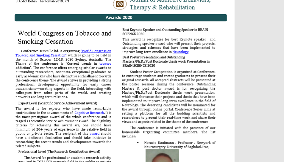 World Congress on Tobacco and Smoking Cessation