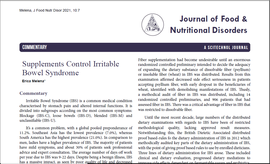 Supplements Control Irritable Bowel Syndrome