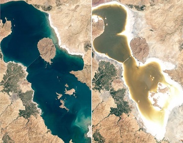 Extracting A-L Relationship for Urmia Lake, Iran Using MODIS NDVI/NDWI Indices
