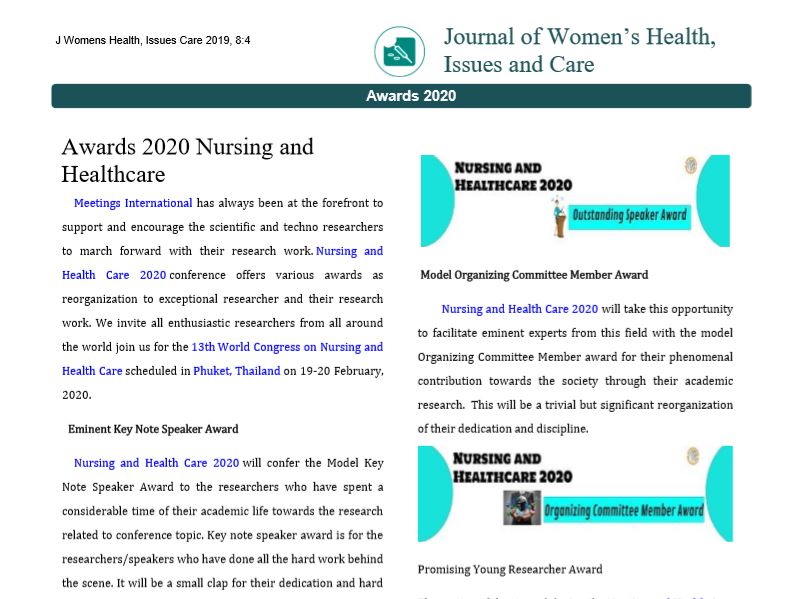 Awards 2020 Nursing and Healthcare