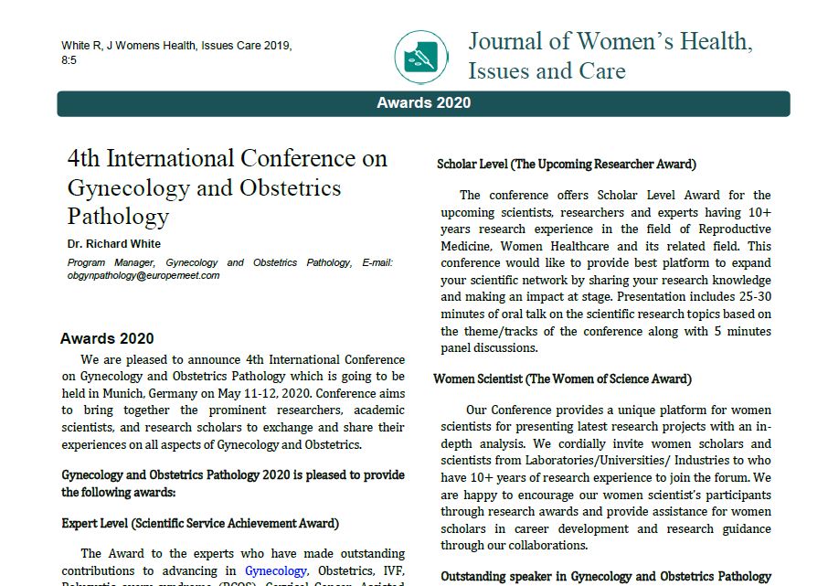 4th International Conference on Gynecology and Obstetrics Pathology