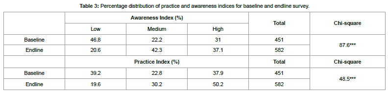 Ameliorating Awareness and Practice of Pregnancy Care Components Through a Community-Based Intervention Program: A Comparison of Baseline and Endline